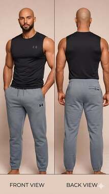 Under Armour Men’s Gray Jogger Sweatpants Soft Athletic Training Pants Size LG/G